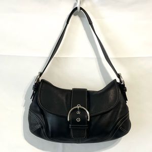 Coach black leather handbag